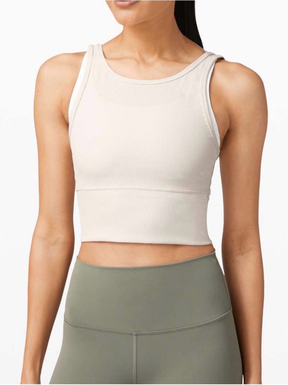 Lululemon power pivot tank top in ivory size 4